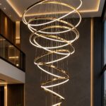 Modern Ring Style Chandelier For Double Height