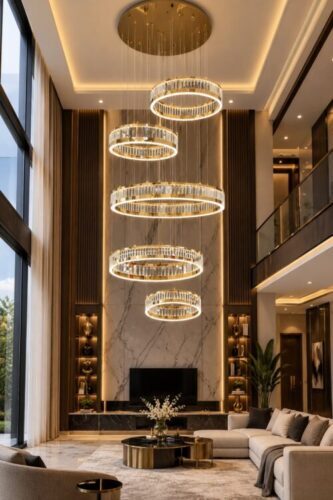 615724fd-fbeb-4aba-bfbb-5be89037c882 Modern Double Height Chandelier - Image 1